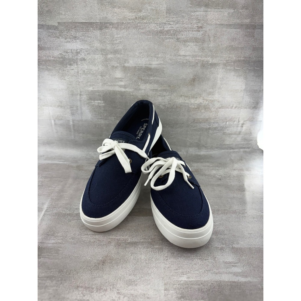 Sperry Top-Sider Crest Vibe Navy Canvas Boat Shoes STS83206 Women Sz 8M
